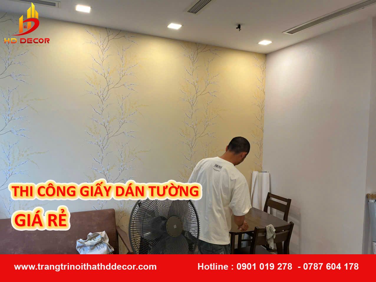 đơn vị thi công giấy dán tường giá rẻ 