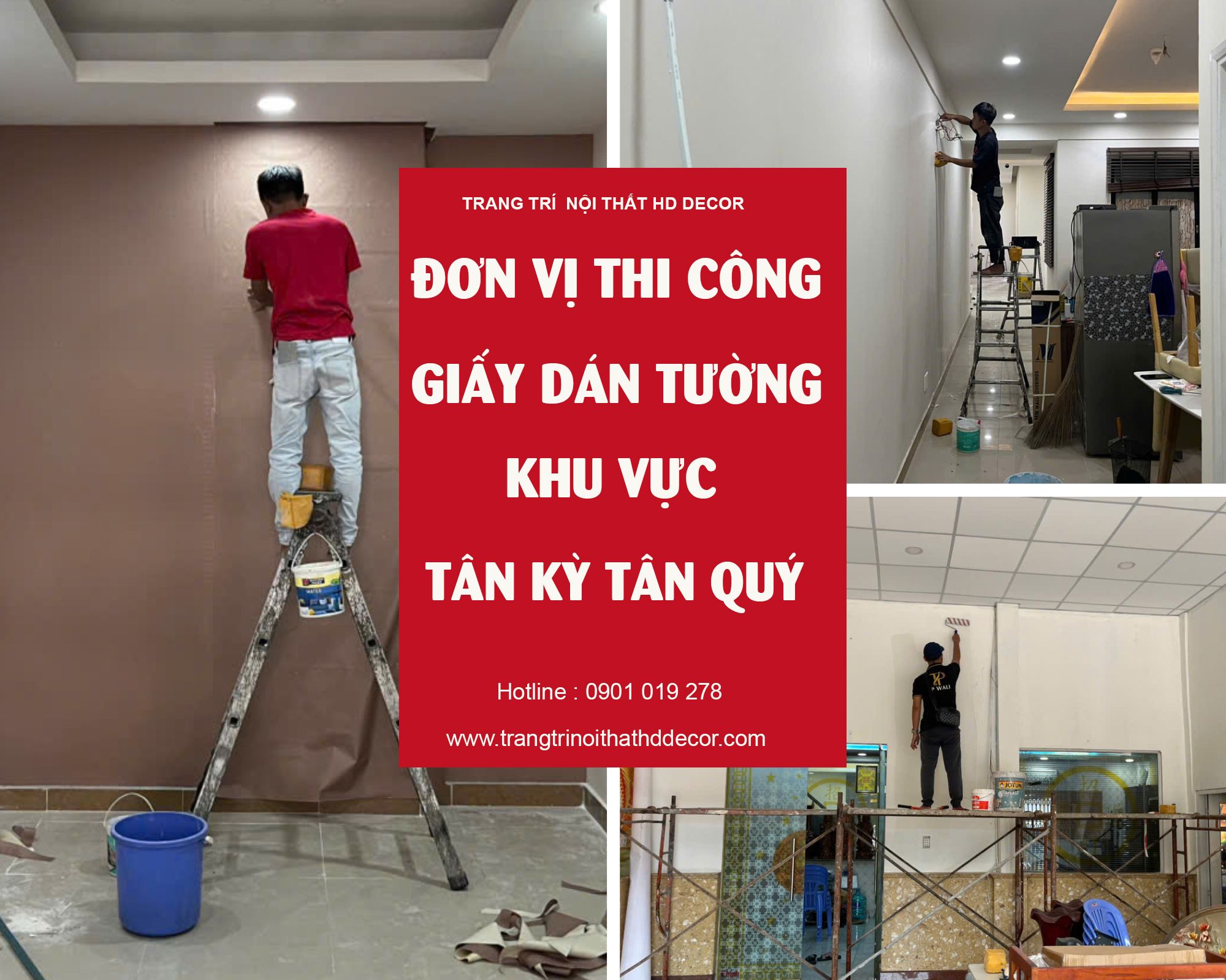 đơn vị thi công giấy dán tường khu vực tân kỳ tân quý 