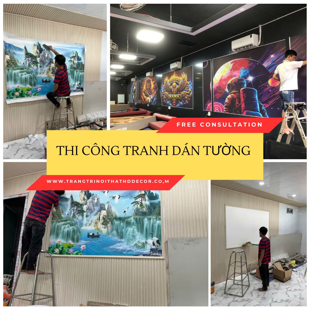 đơn vị thi công tranh dán tường giá rẻ - uy tín 