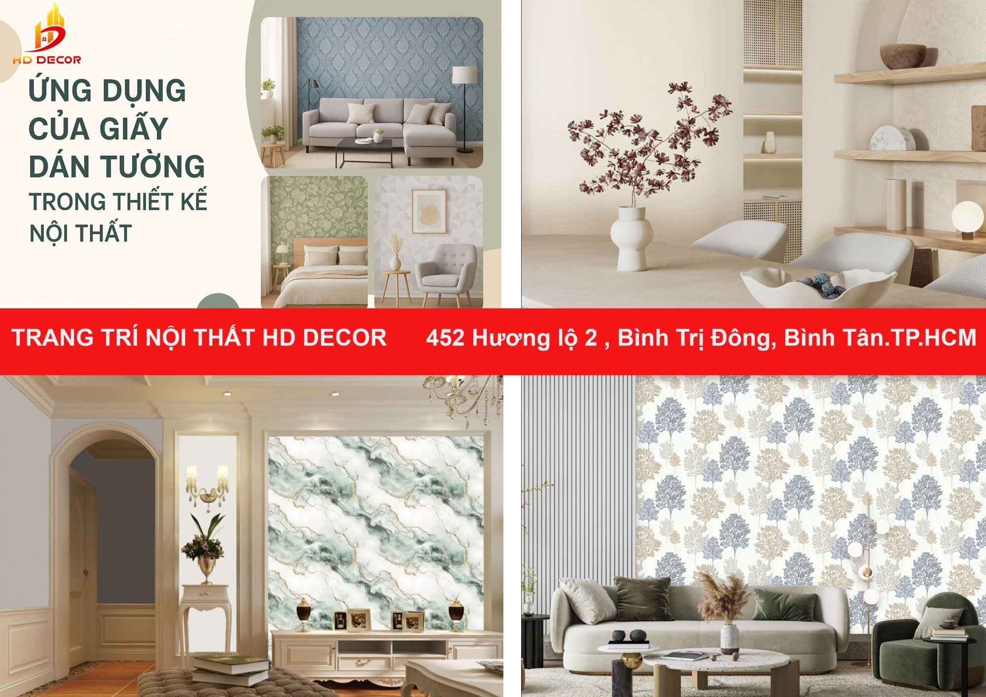 ỨNG DỤNG CỦA GIẤY DÁN TƯỜNG TRONG THIẾT KẾ NỘI THẤT 