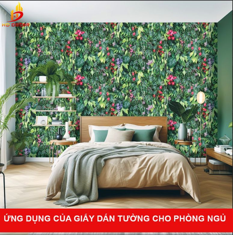 ứng dụng của giấy dán tường trong trang trí phòng ngủ 