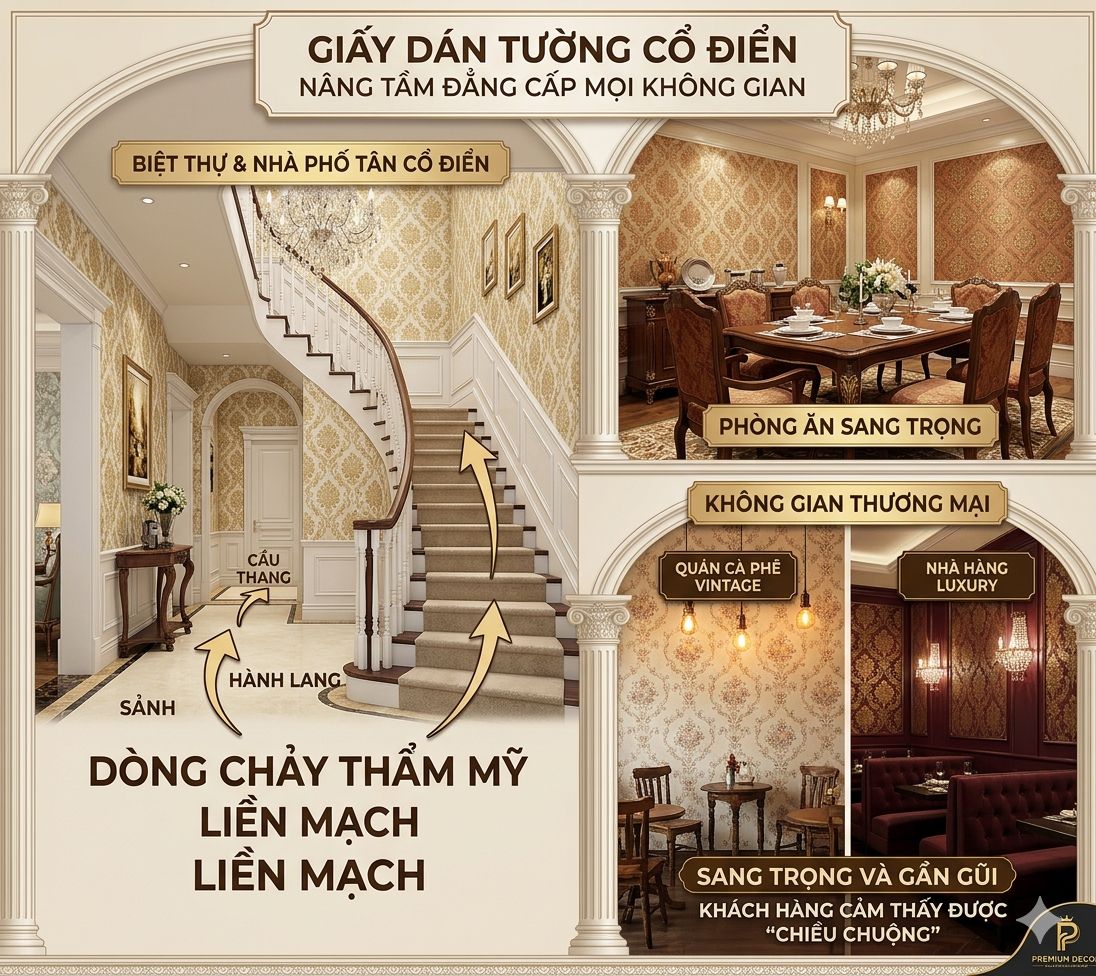 Ứng dụng trong biệt thự, nhà phố tân cổ điển và không gian thương mại