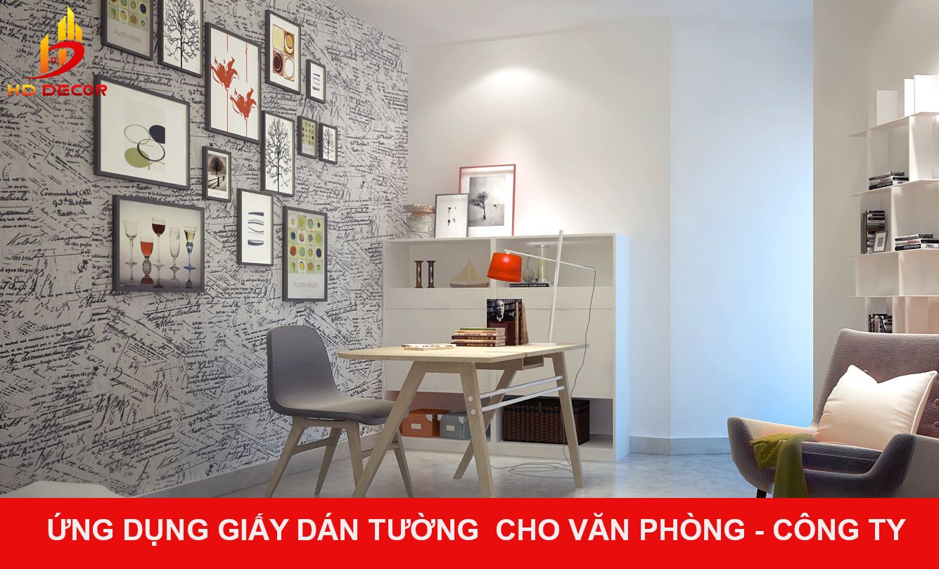 ứng dụng giấy dán tường cho văn phòng , công ty 