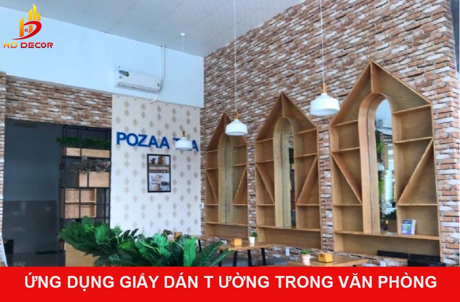 ứng dụng giấy dán tường trong văn phòng 