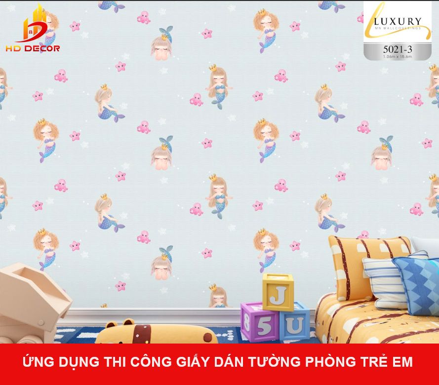 ứng dụng của giấy dán tường trong trang trí phòng trẻ em 
