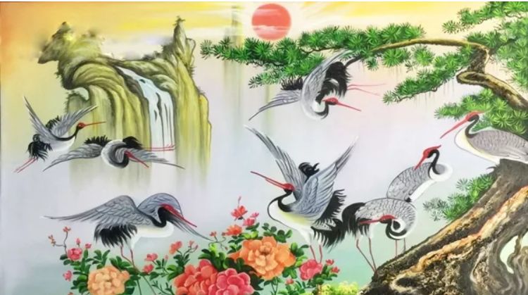 Chim hạc là linh vật Đạo giáo hiện thân cho sự cao quý, cao sang