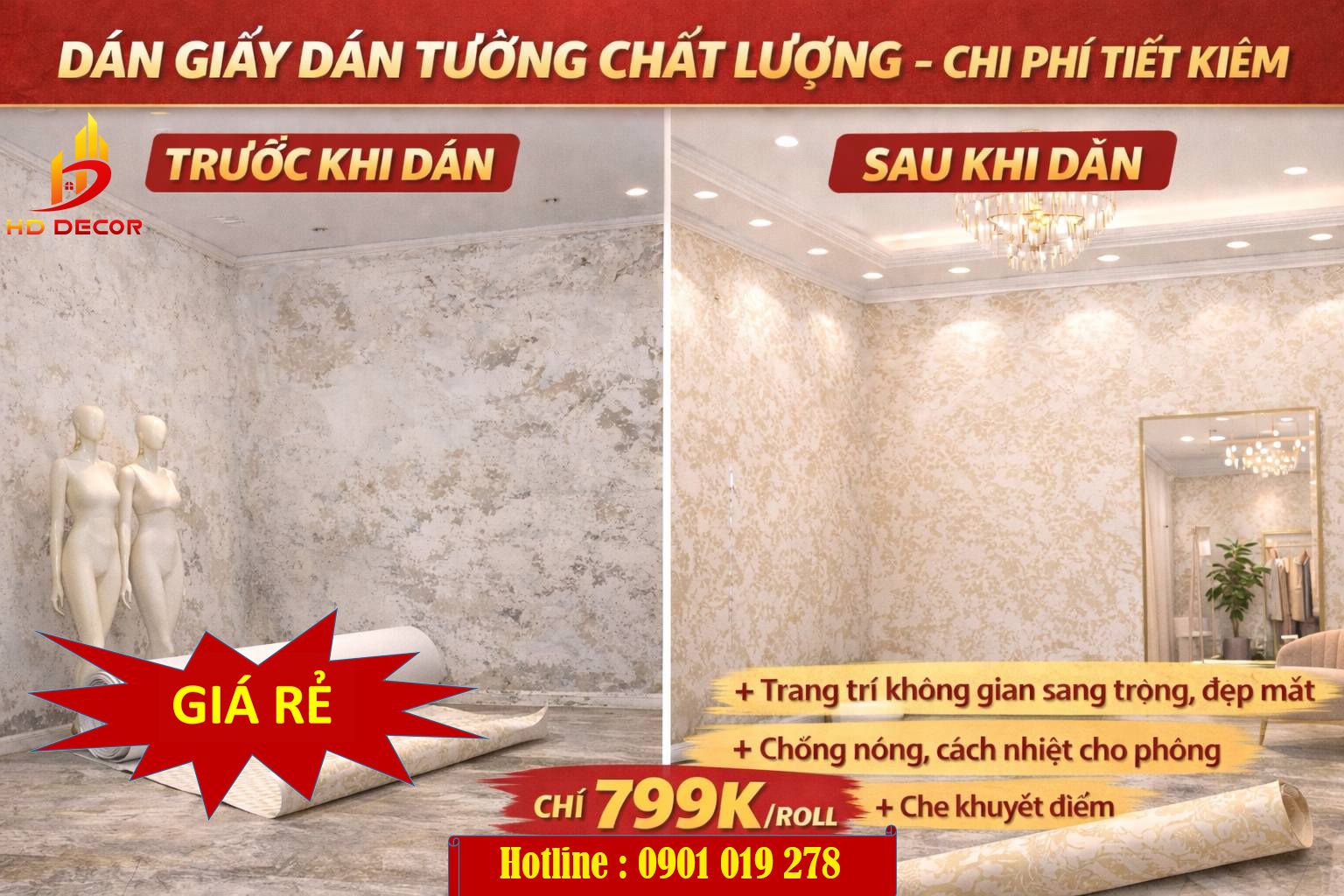 báo giá thi công giấy dán tường quận tân bình 