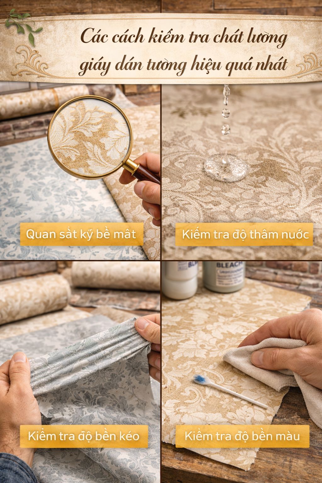 Các cách kiểm tra chất lượng giấy dán tường hiệu quả nhất