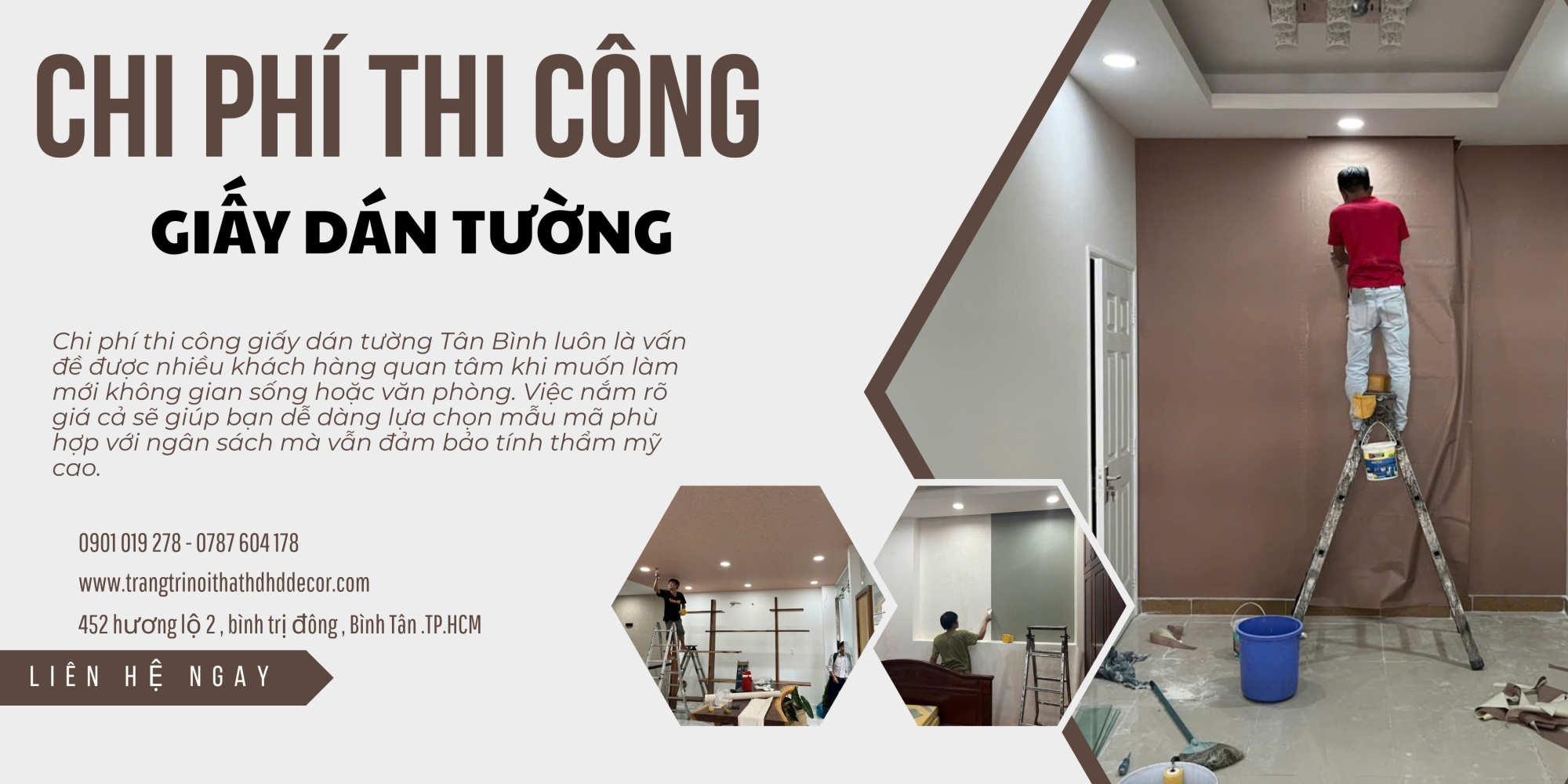 chi phí thi công giấy dán tường quận tân bình 