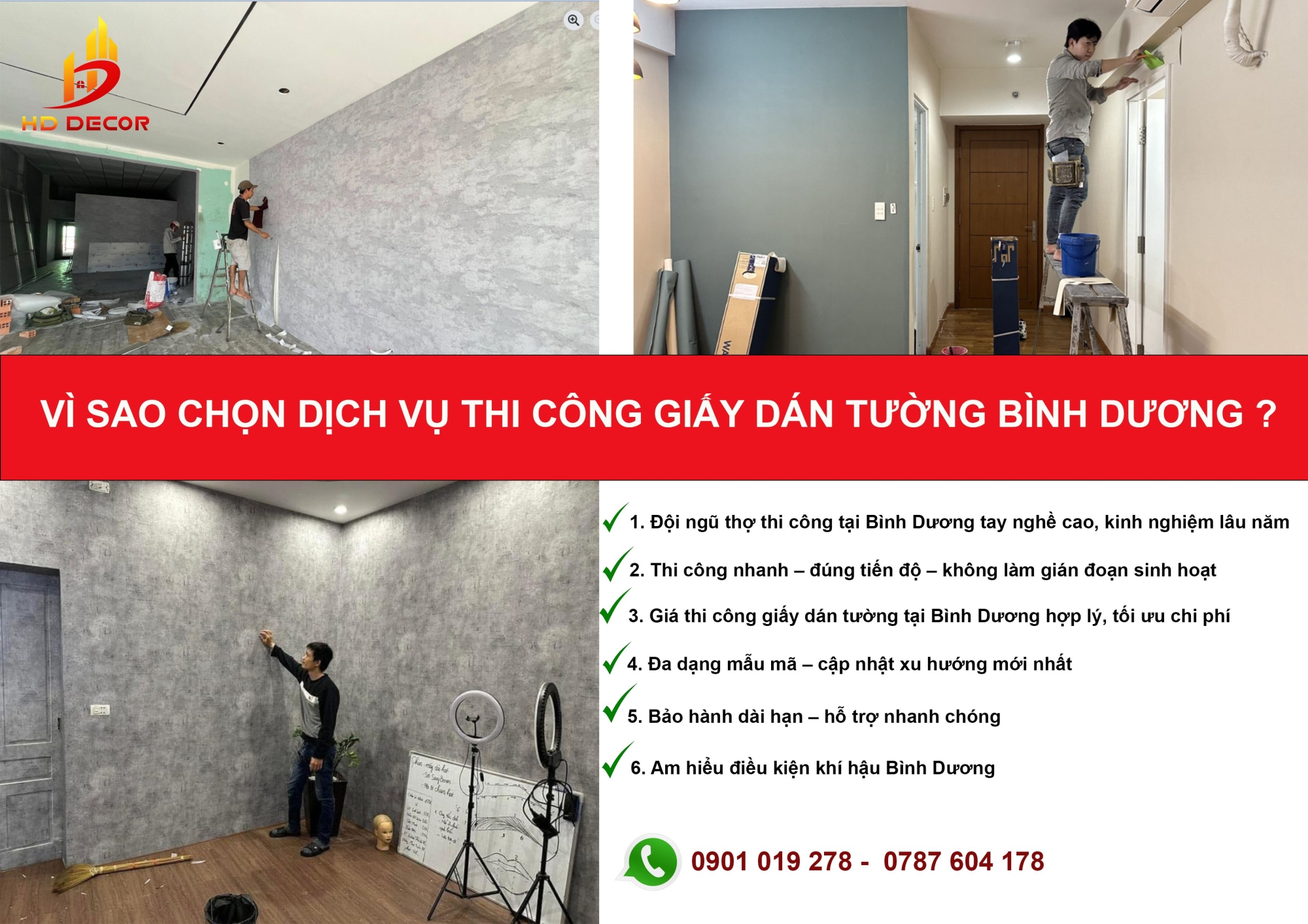 DỊCH VỤ THI CÔNG GIẤY DÁN TƯỜNG BÌNH DƯƠNG GIÁ RẺ 