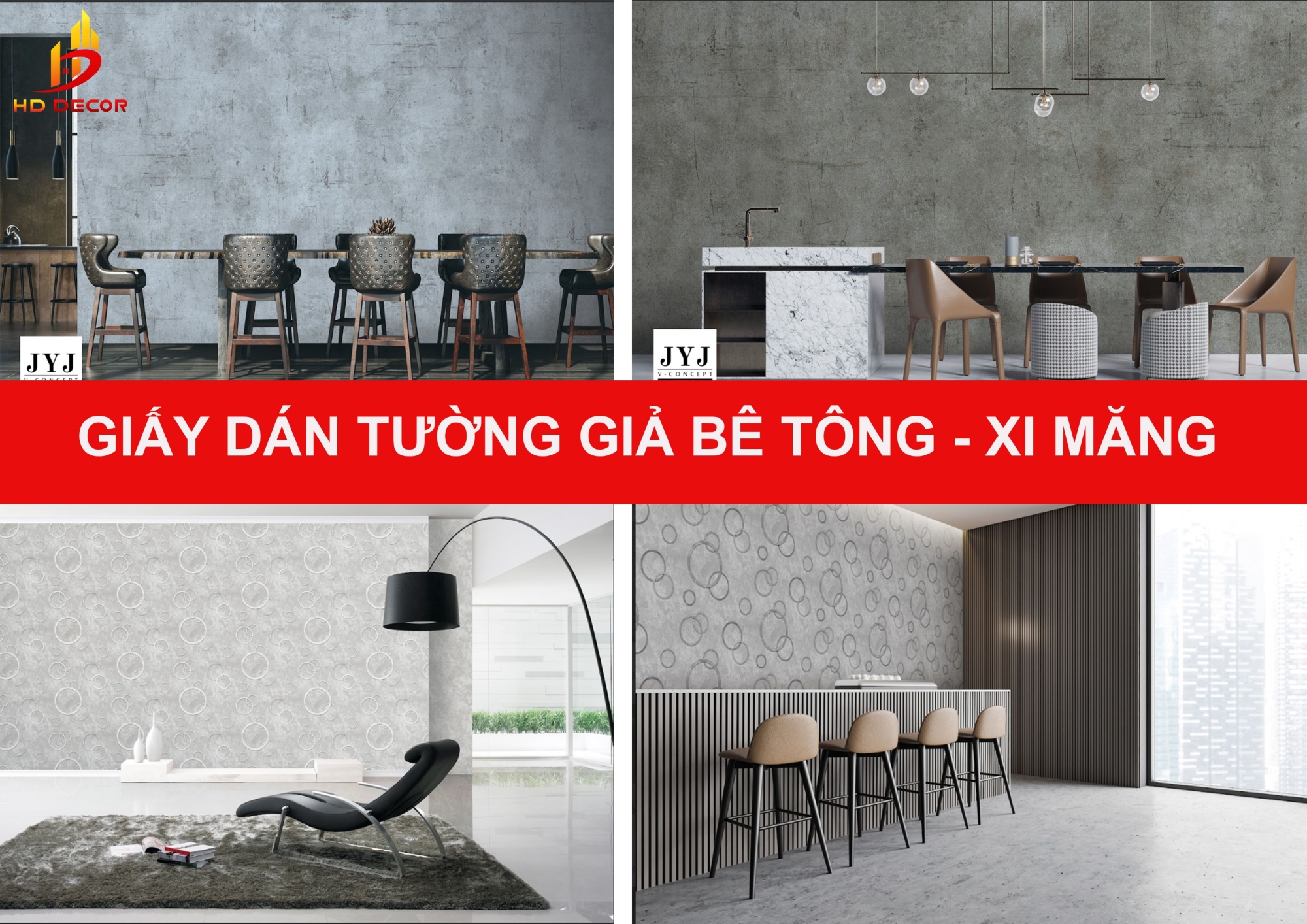 giấy dán tường giả xi măng - bê tông 