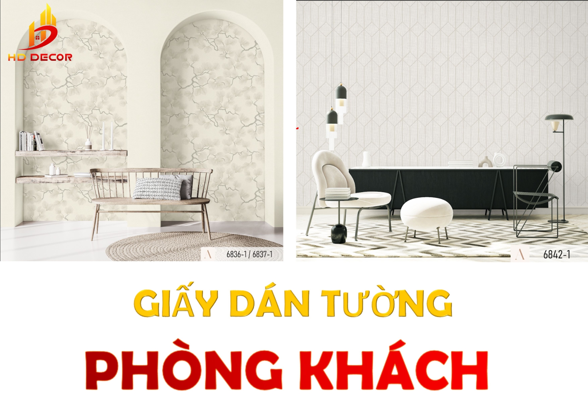 giấy dán tường phòng khách