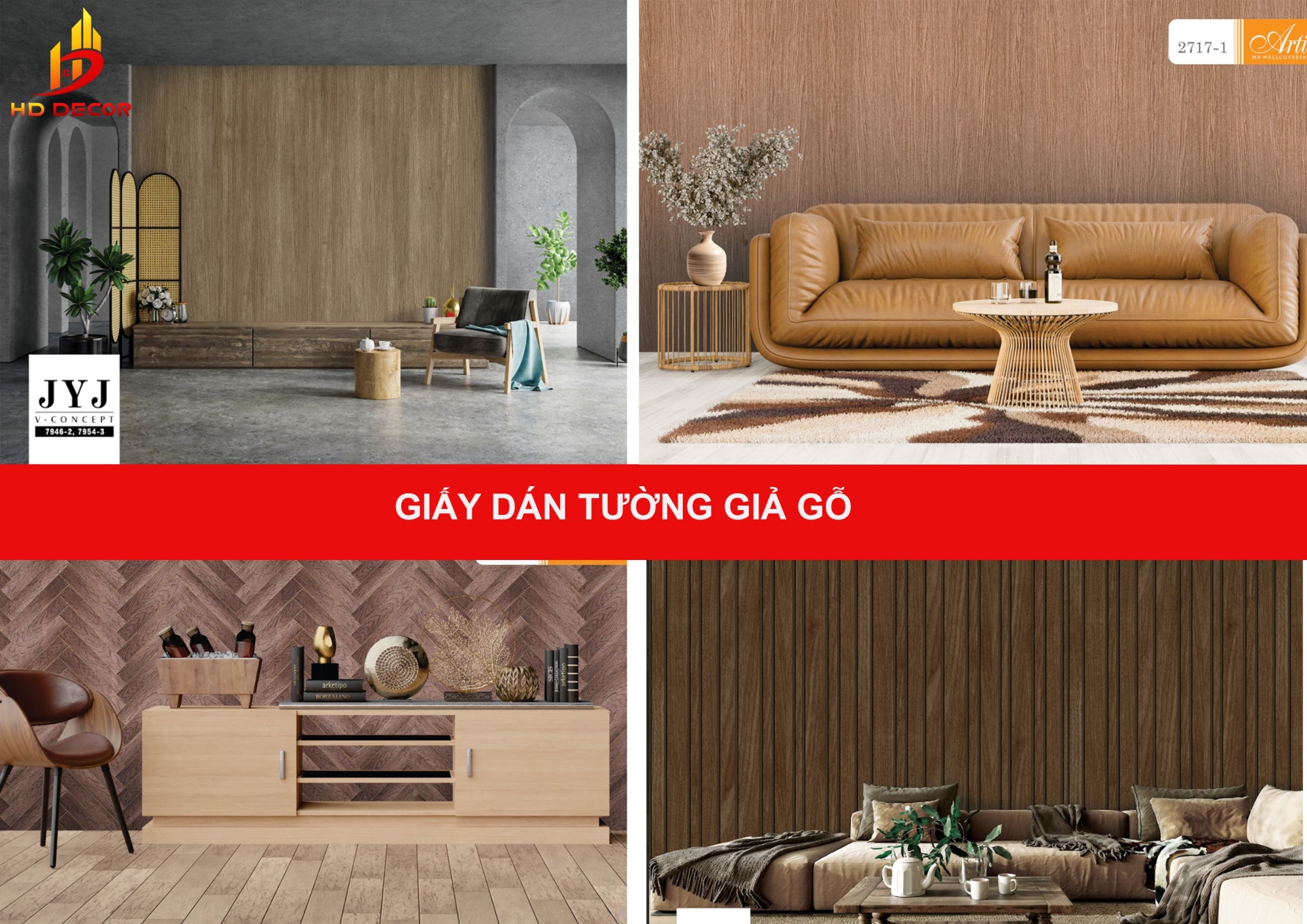 giấy dán tường 3d giả gỗ 