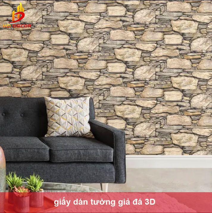 GIẤY DÁN TƯỜNG GIẢ ĐÁ 3D 