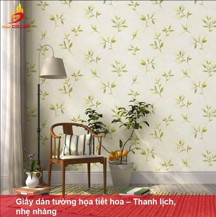 Giấy dán tường họa tiết hoa – Thanh lịch, nhẹ nhàng
