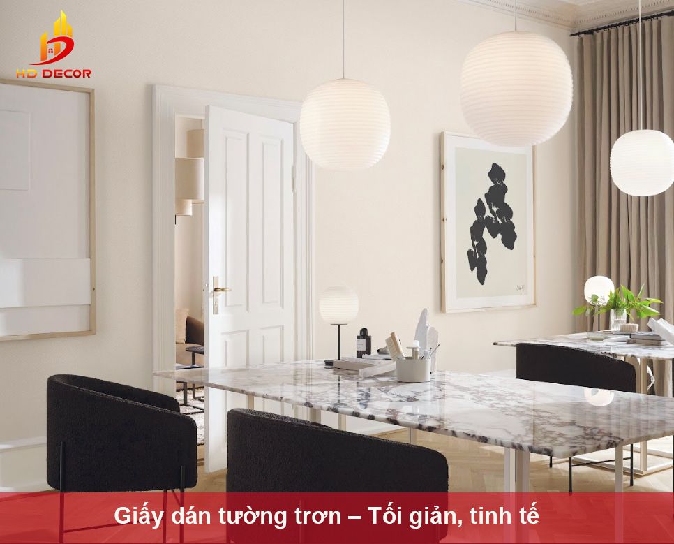 Giấy dán tường trơn – Tối giản, tinh tế