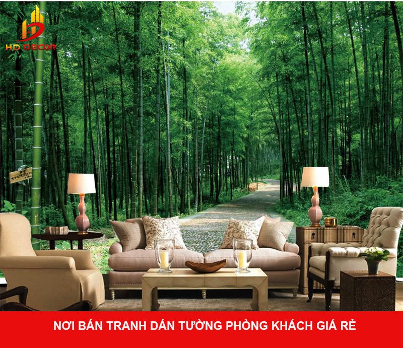 NƠI BÁN tranh dán tường phòng khách giá rẻ 