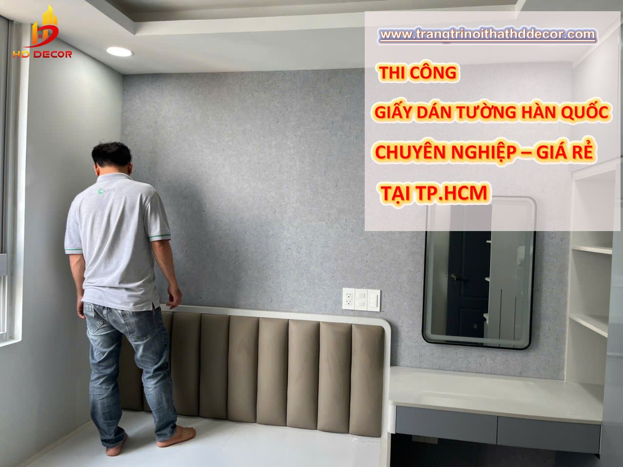 thi công giấy dán tường hàn quốc chuyên nghiệp - giá rẻ tại tp.hcm