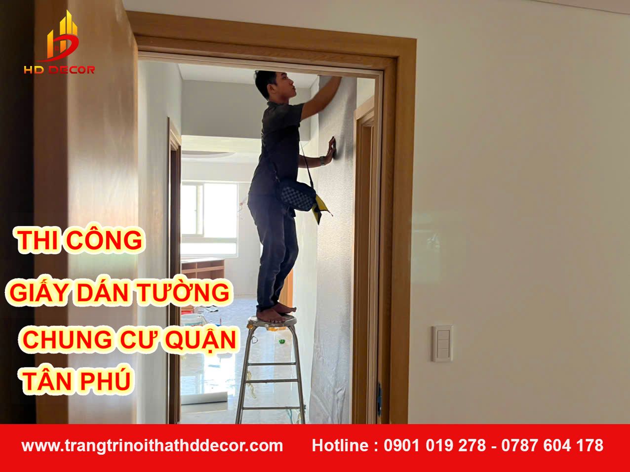 thi công giấy dán tường chung cư quận tân phú 
