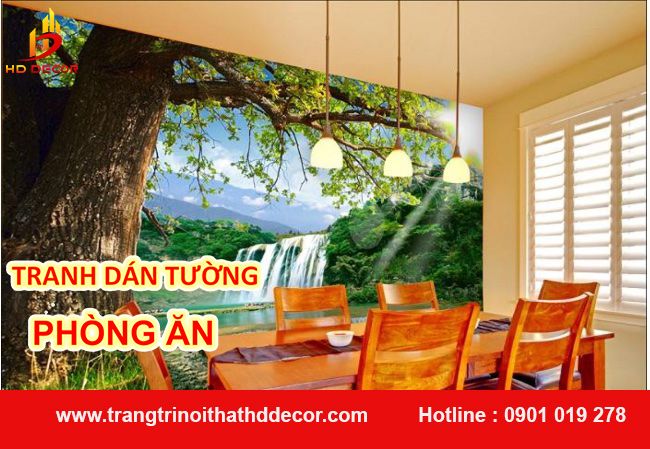 TRANH dán tường 3d phòng ăn 