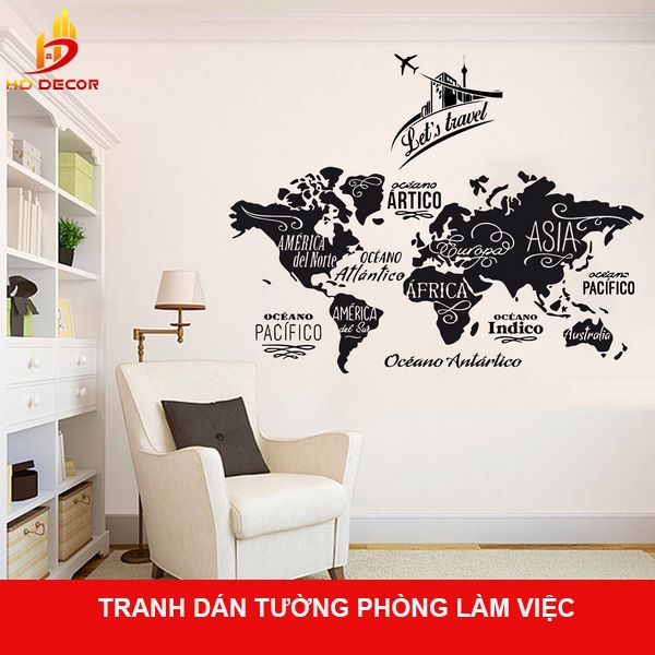 tranh dán tường phòng làm việc 