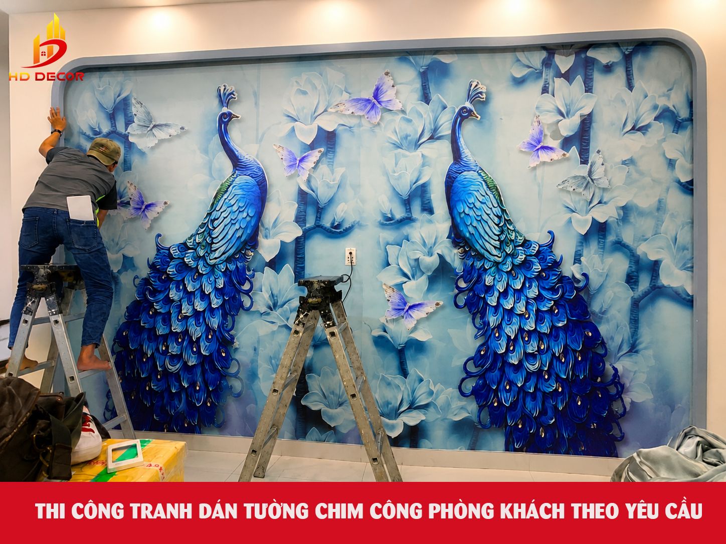thi công tranh dán tường theo yêu cầu 