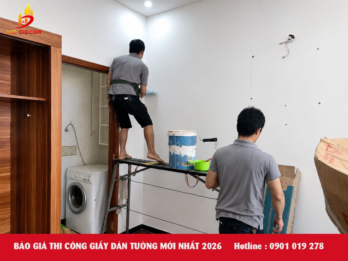 báo giá thi công giấy dán tường năm 2026 