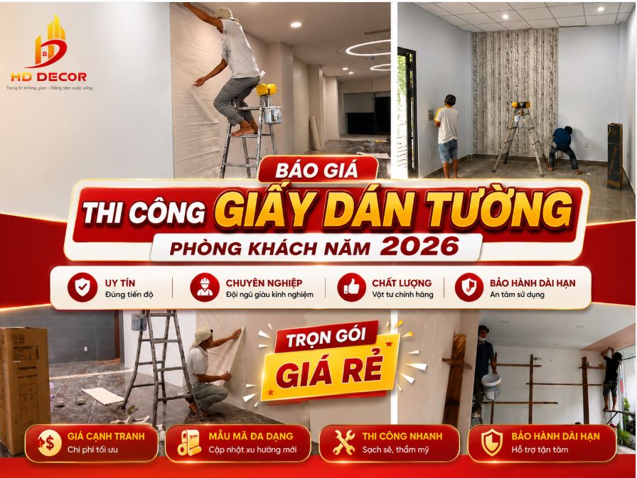 báo giá thi công giấy dán tường giá rẻ 
