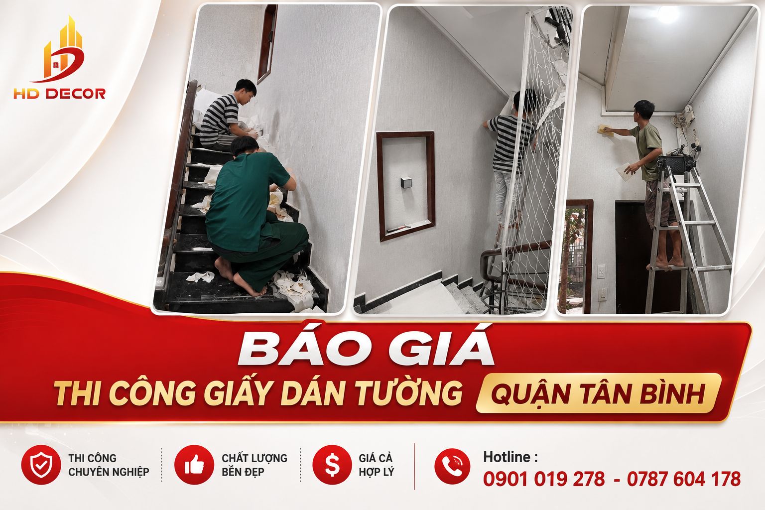 báo giá thi công giấy dán tường quận tân bình
