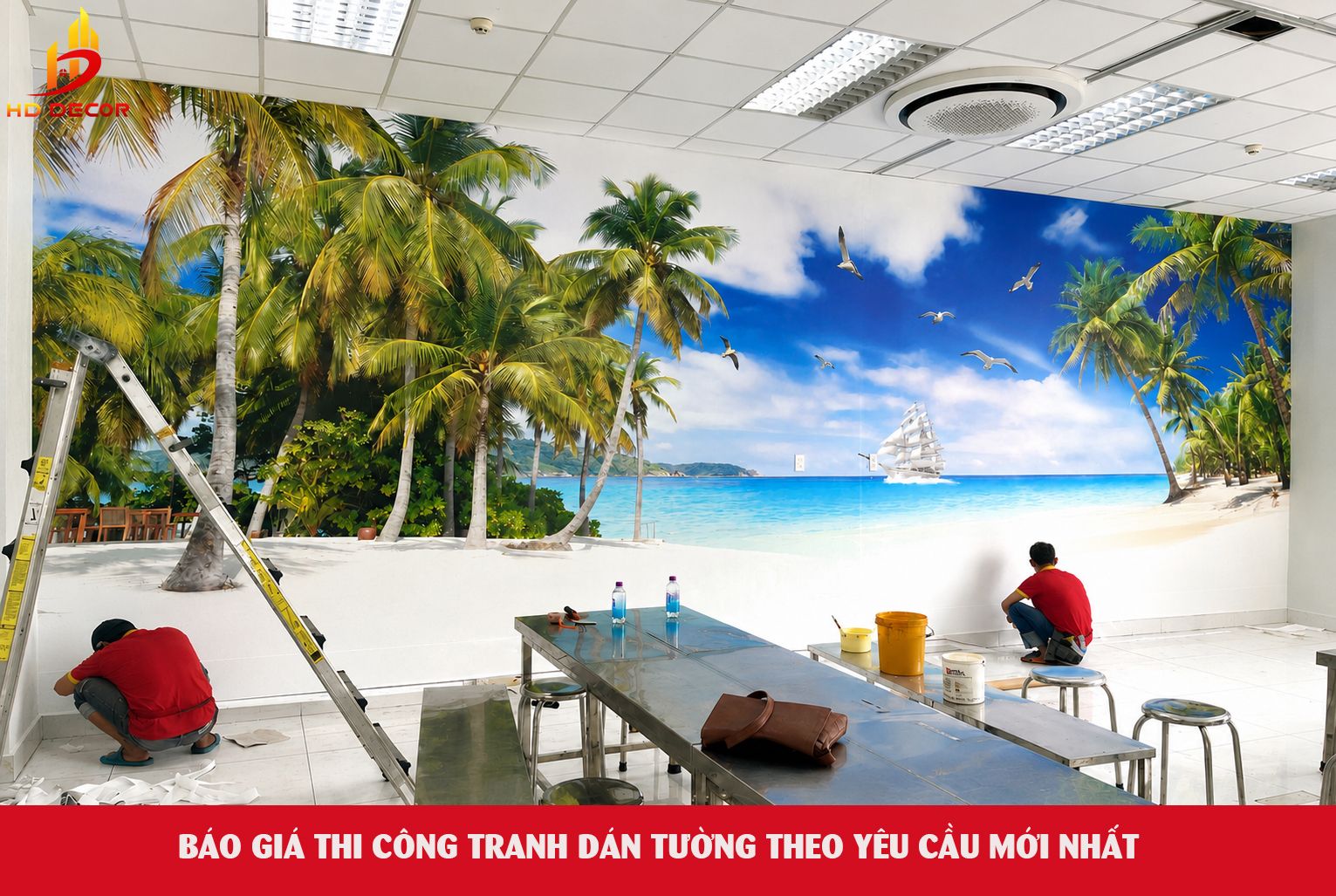 báo giá thi công tranh dán tường theo yêu cầu mới nhất 
