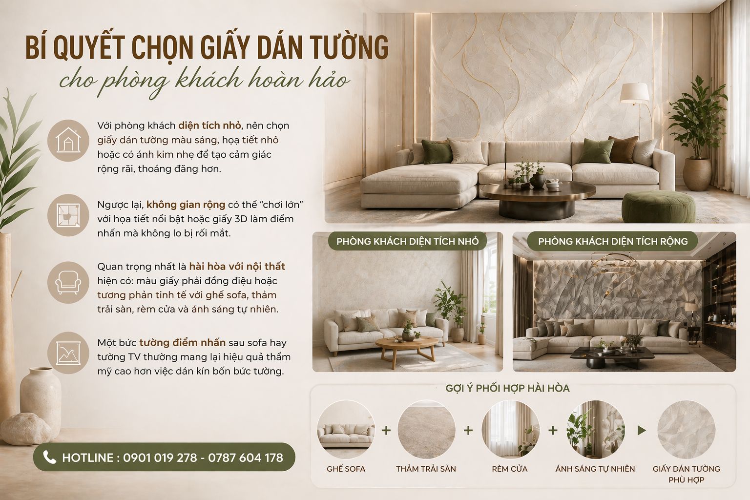 bí quyết chọn giấy dán tường cho phòng khách hoàn hảo 