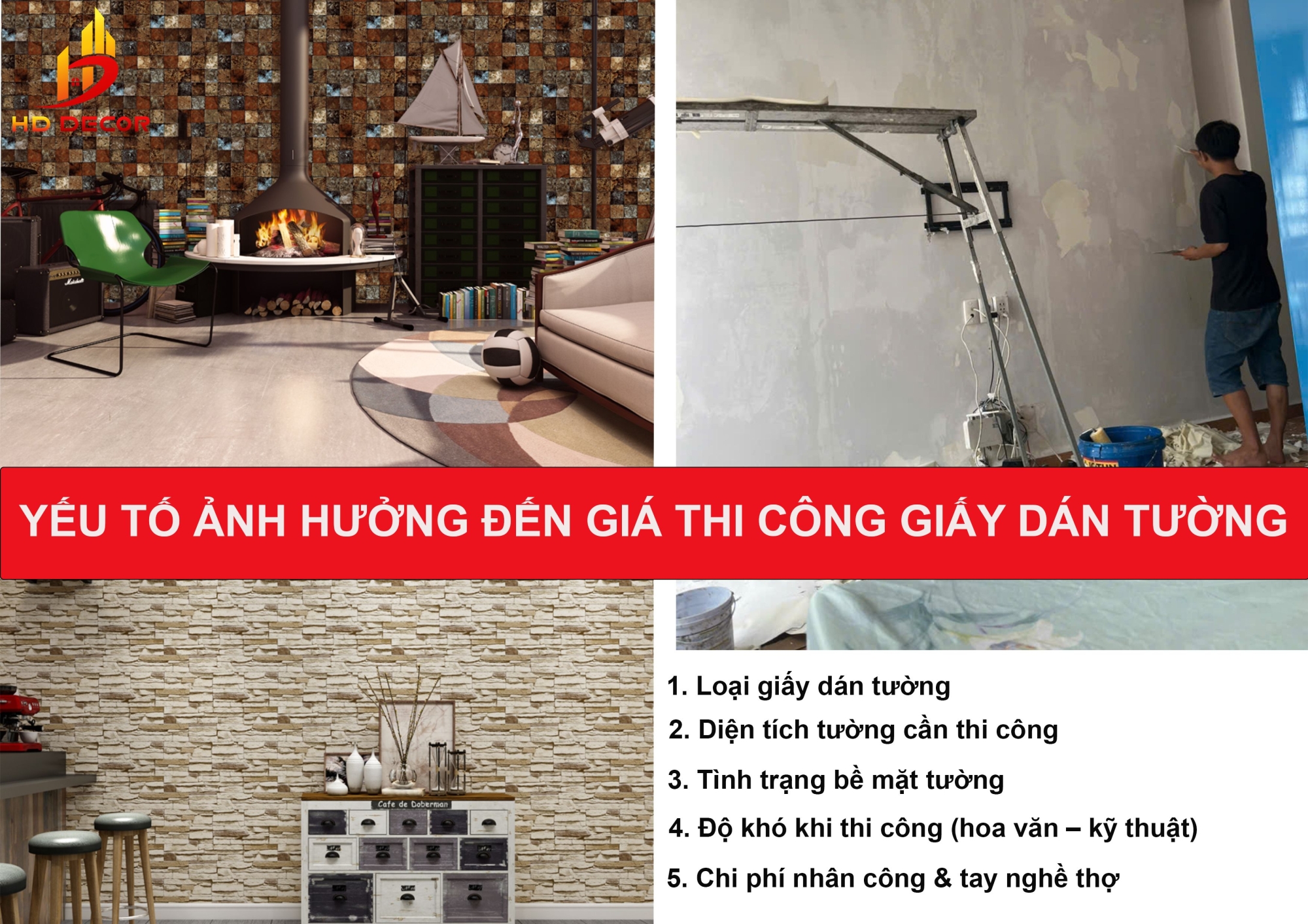 thi công giấy dán tường giá rẻ 