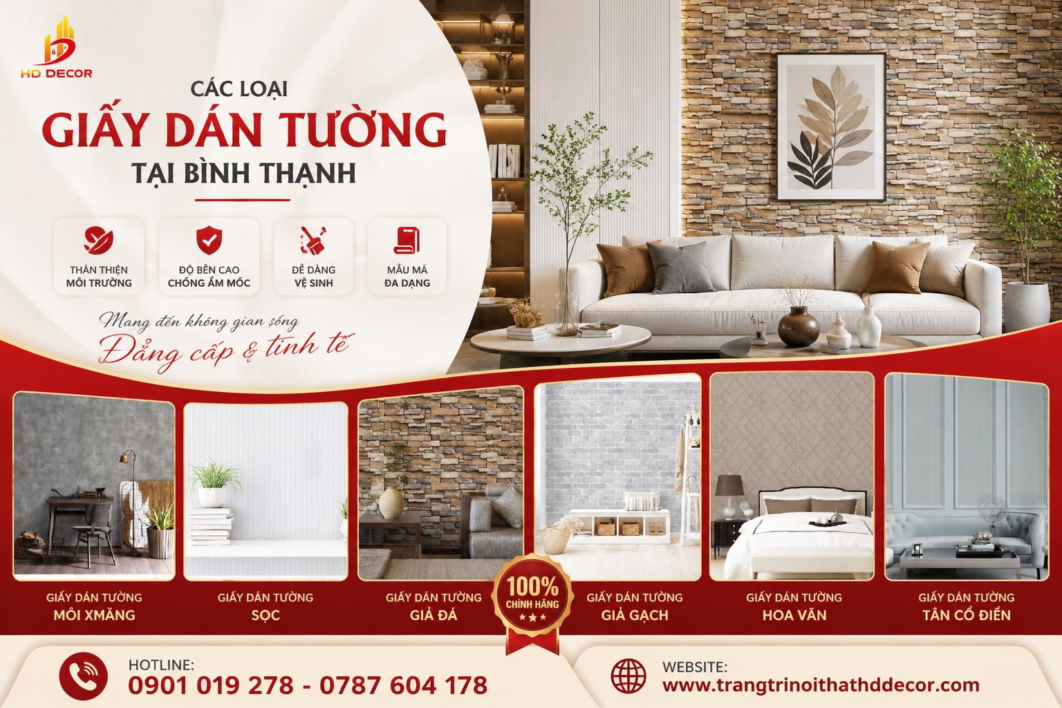 các loại giấy dán tường tại bình thạnh