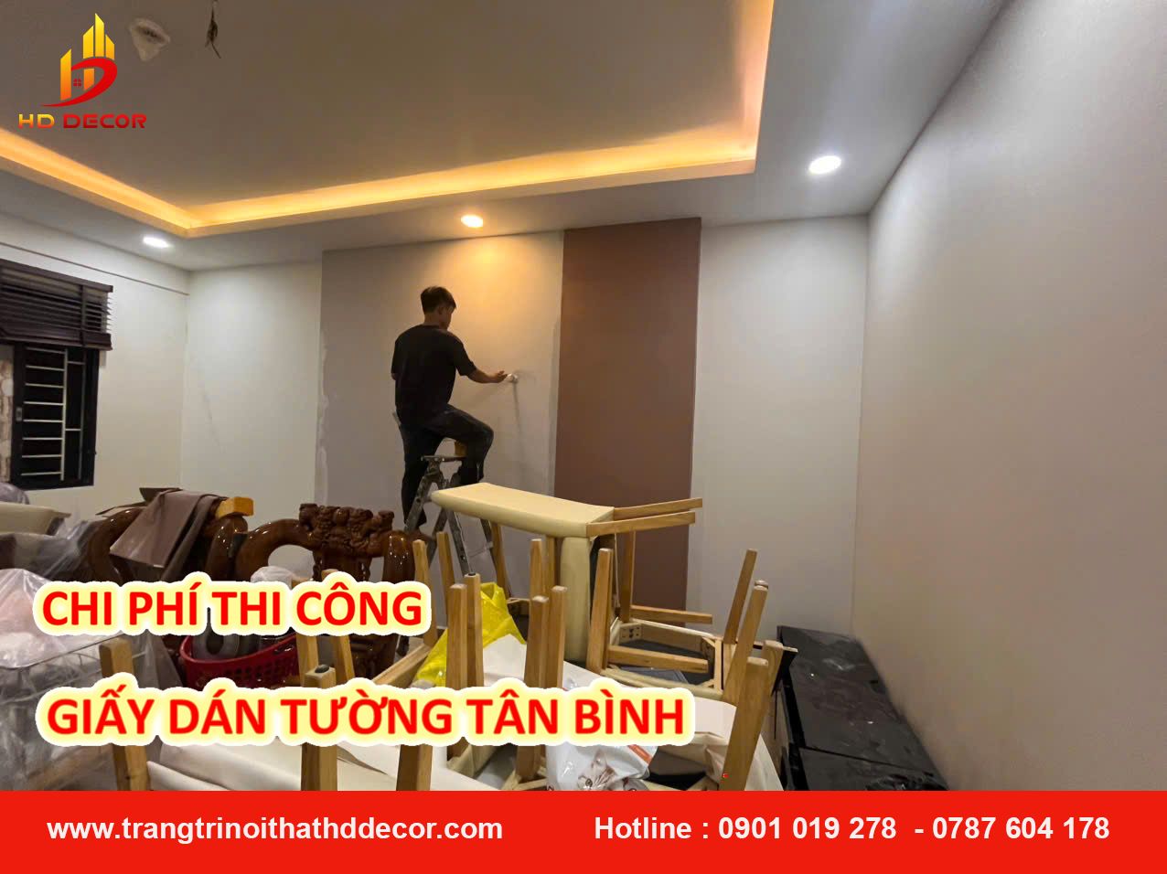 chi phí thi công giấy dán tường quận tân bình 