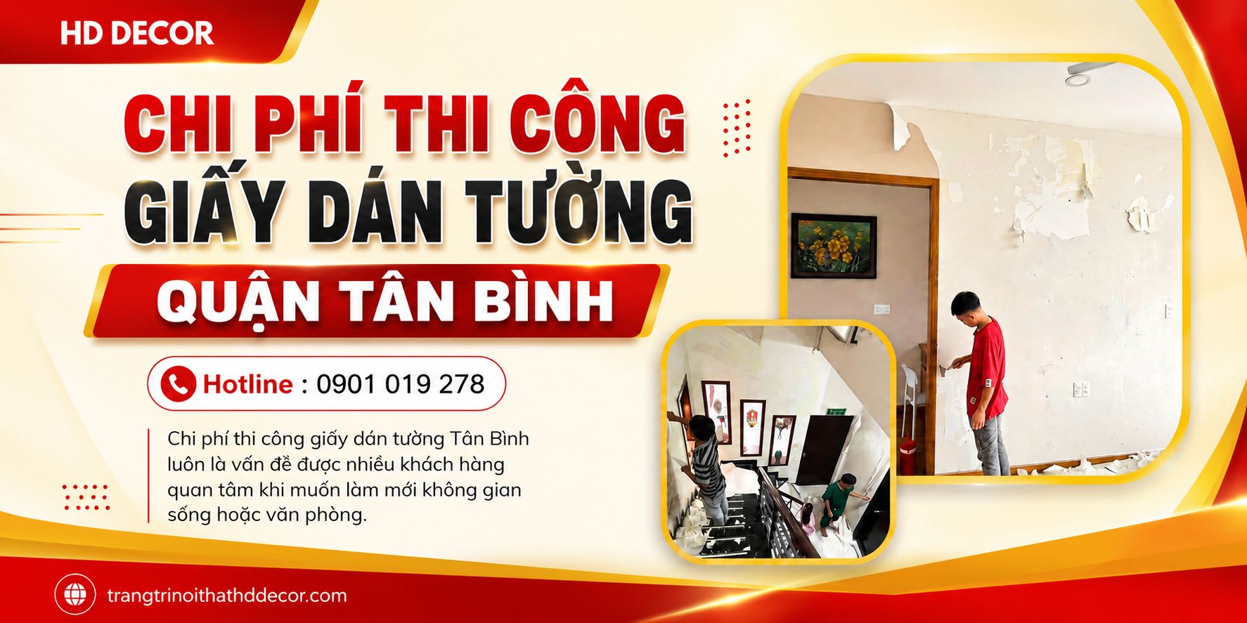 chi phí thi công giấy dán tường quận tân bình 