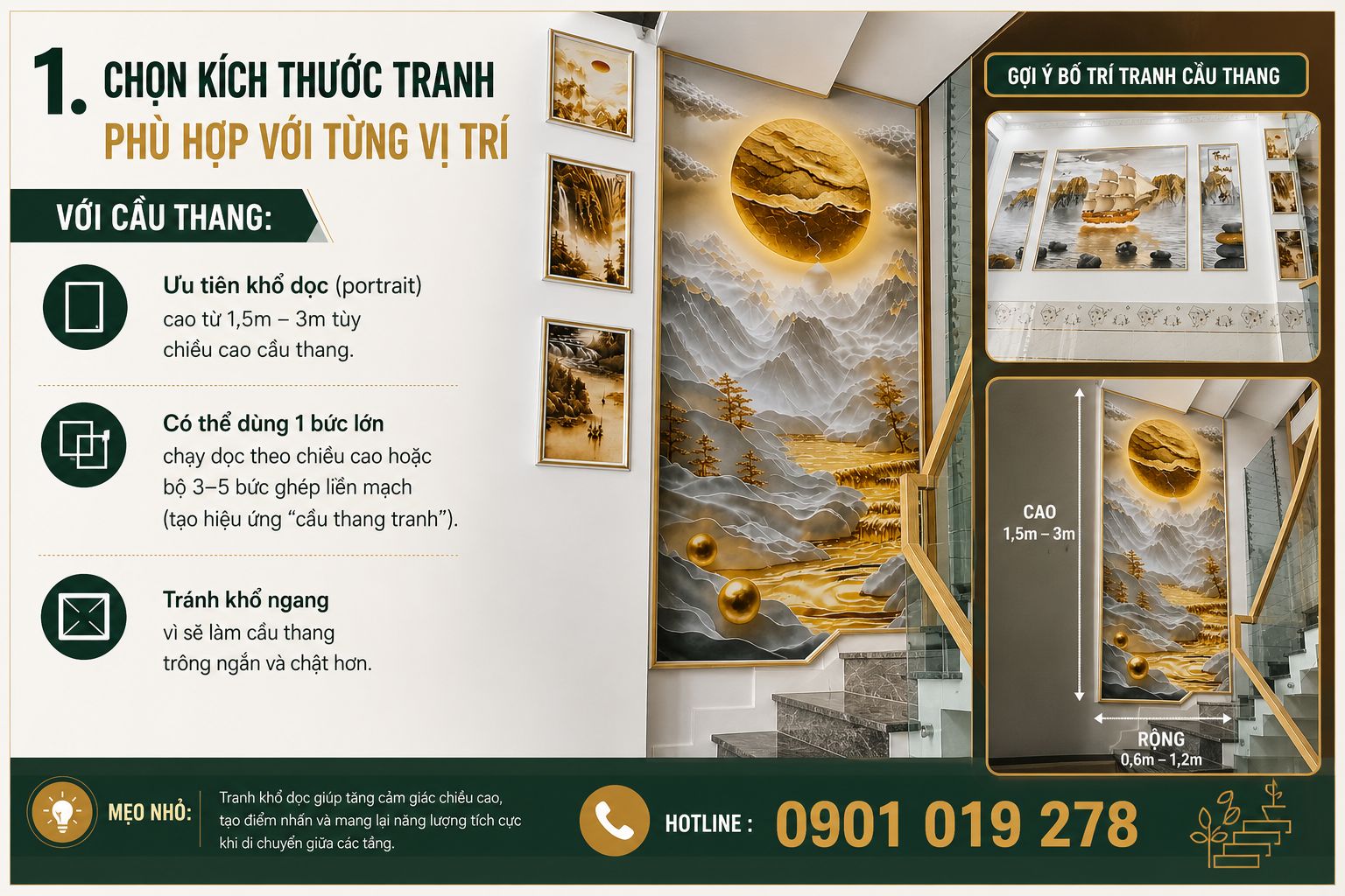 chọn kích thước tranh phù hợp với từng vị trí