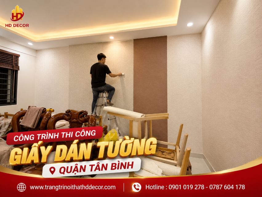 công trình thi công giấy dán tường thực tế quận tân bình