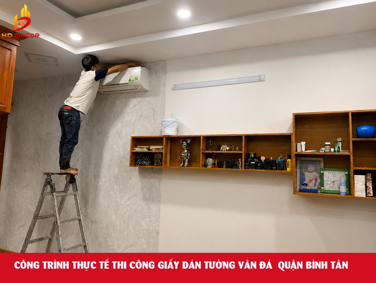công trình thực tế thi công giấy dán tường quận bình tân