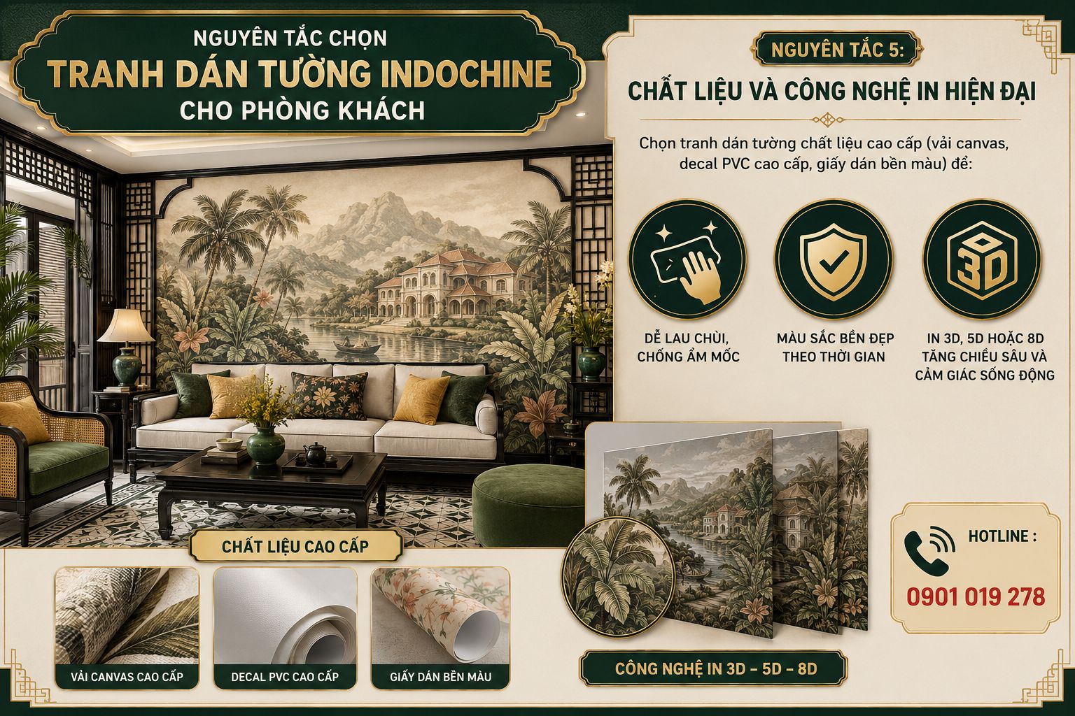 nguyên tắc chọn tranh dán tường indochine 