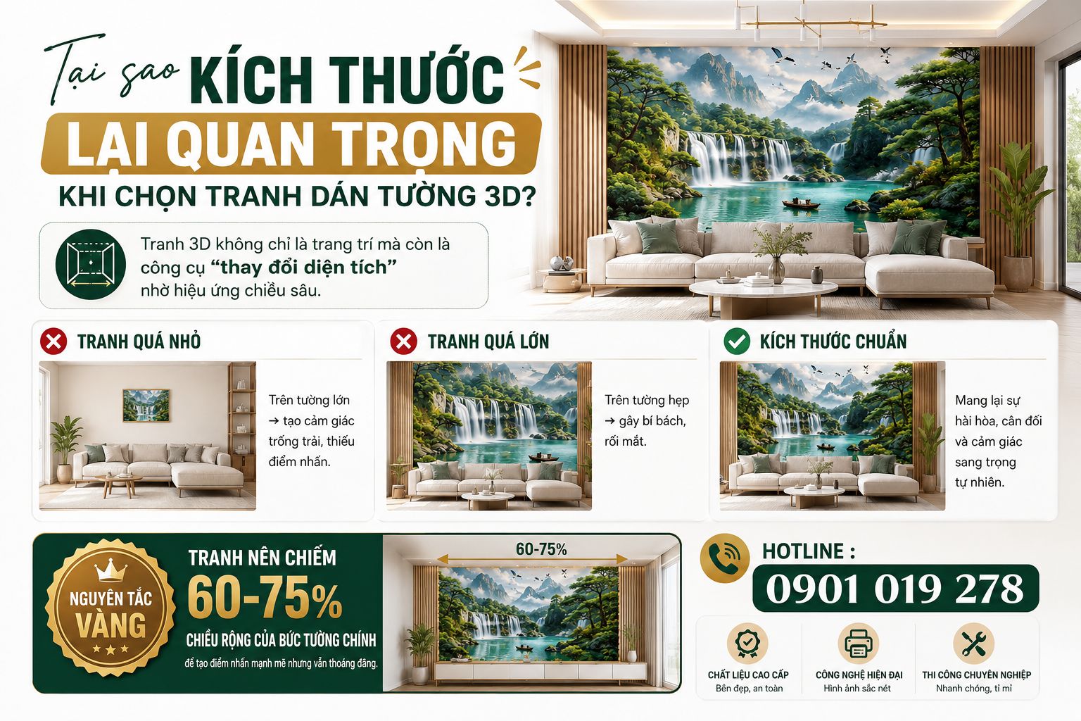 tại sao kích thước lại quan trọng với tranh dán tường 
