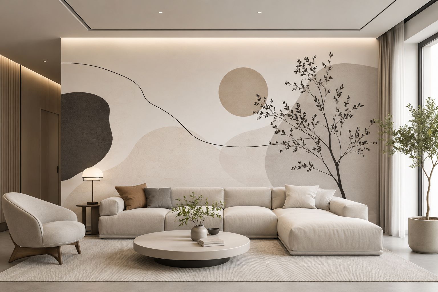 tranh dán tường phòng khách phong cách Modern & Minimalist