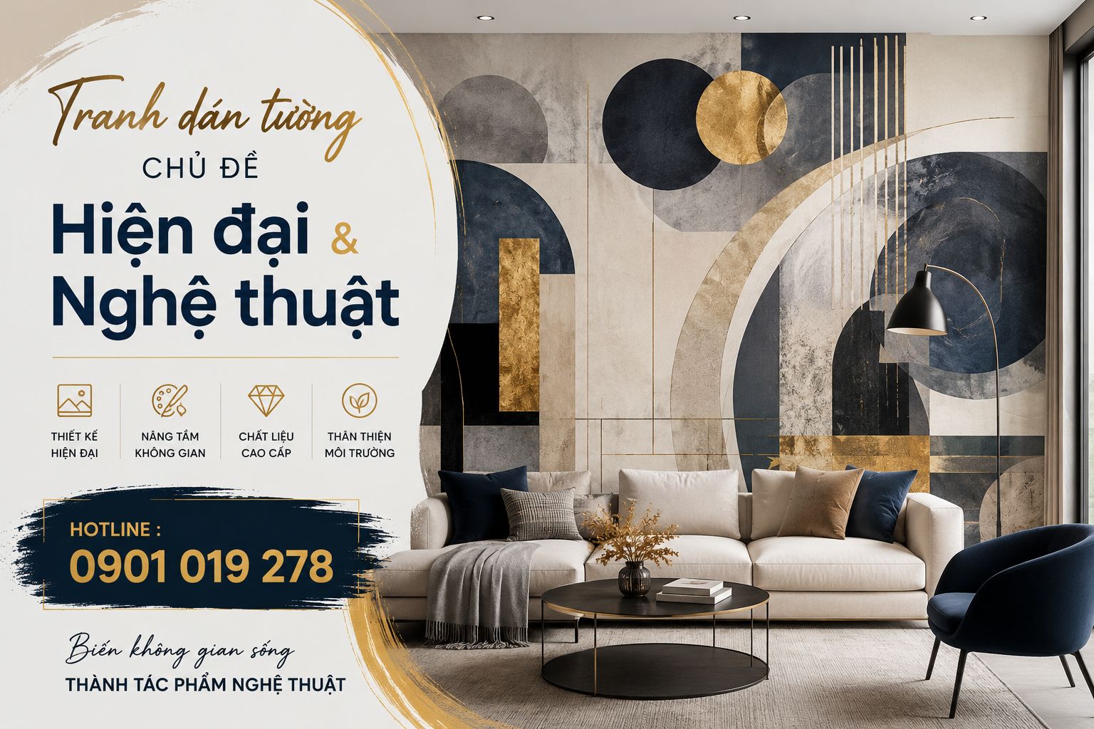 tranh dán tường chủ đề hiện đại và nghệ thuật 