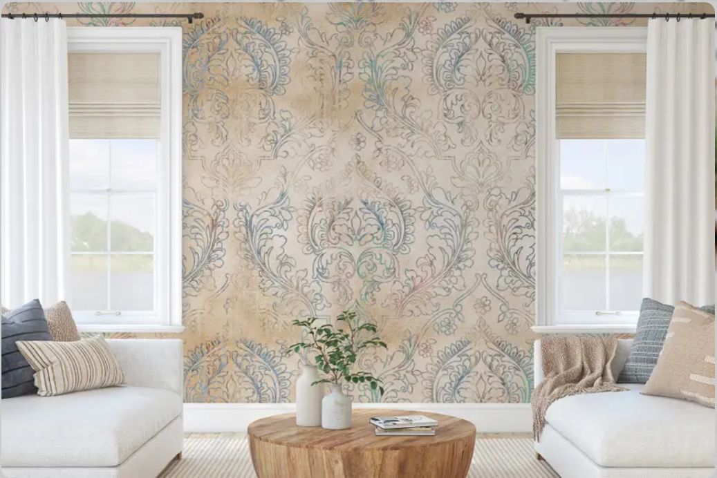 tranh dán tường phòng khách phong cách Luxury – Classic