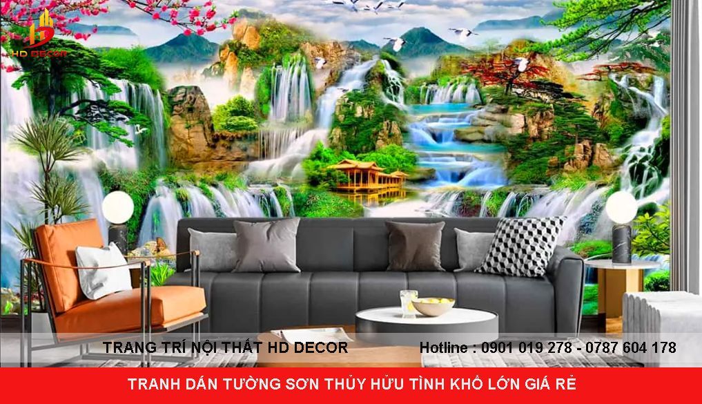 tranh dán tường hữu tình phong thủy