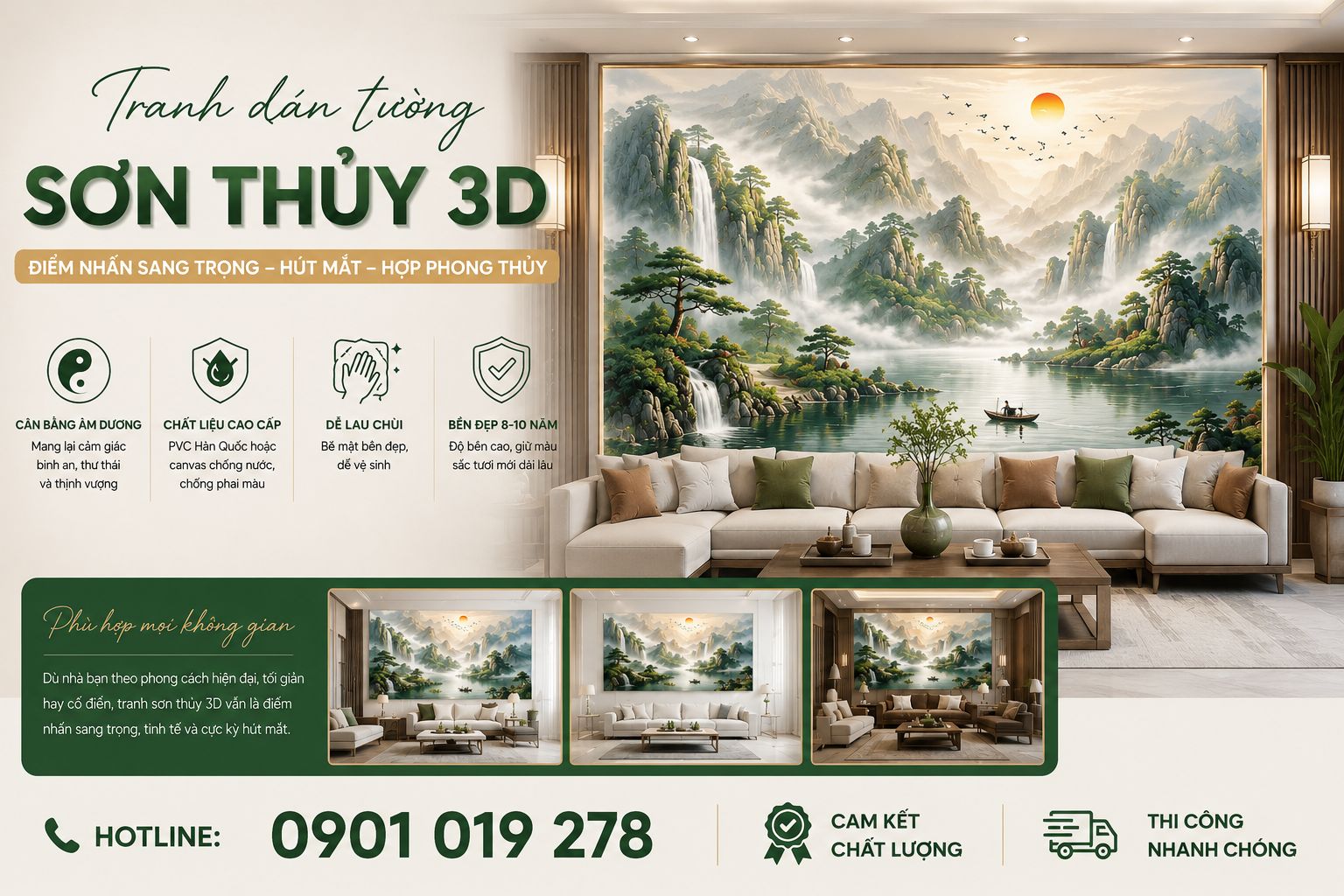 tranh dán tường sơn thủy