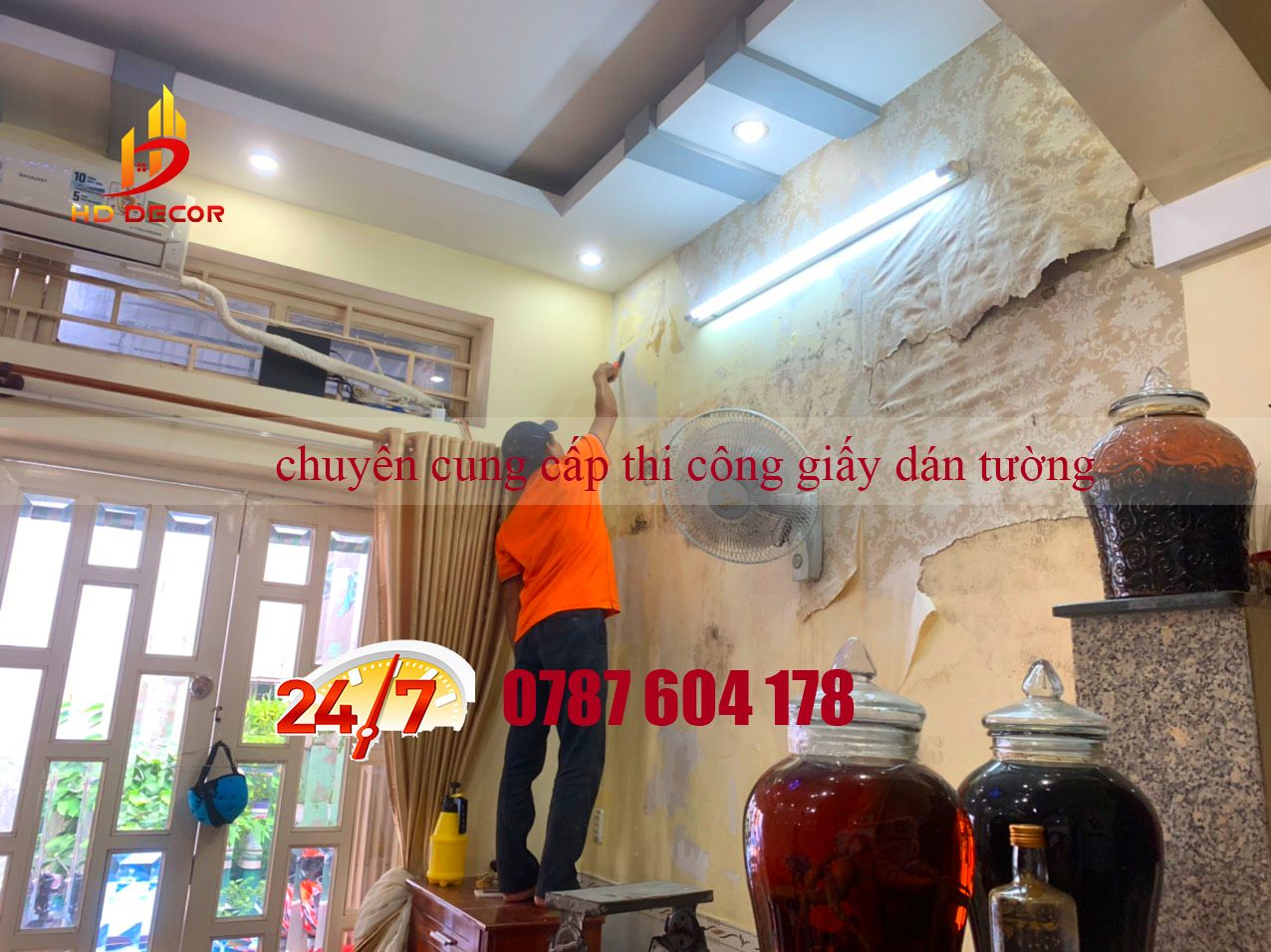 dịch vụ thi công giấy dán tường giá rẻ