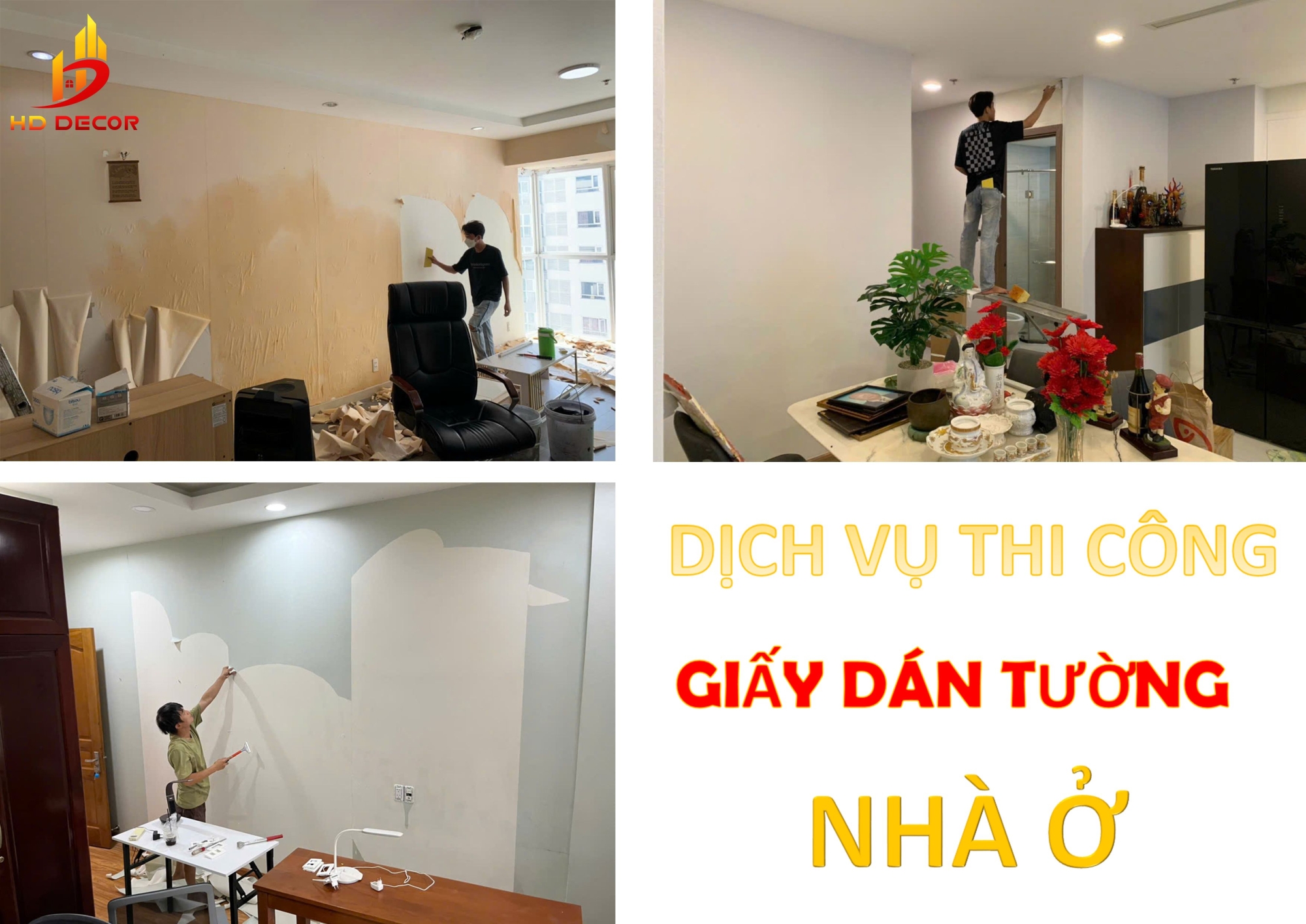 dịch vụ thi công giấy dán tường nhà ở