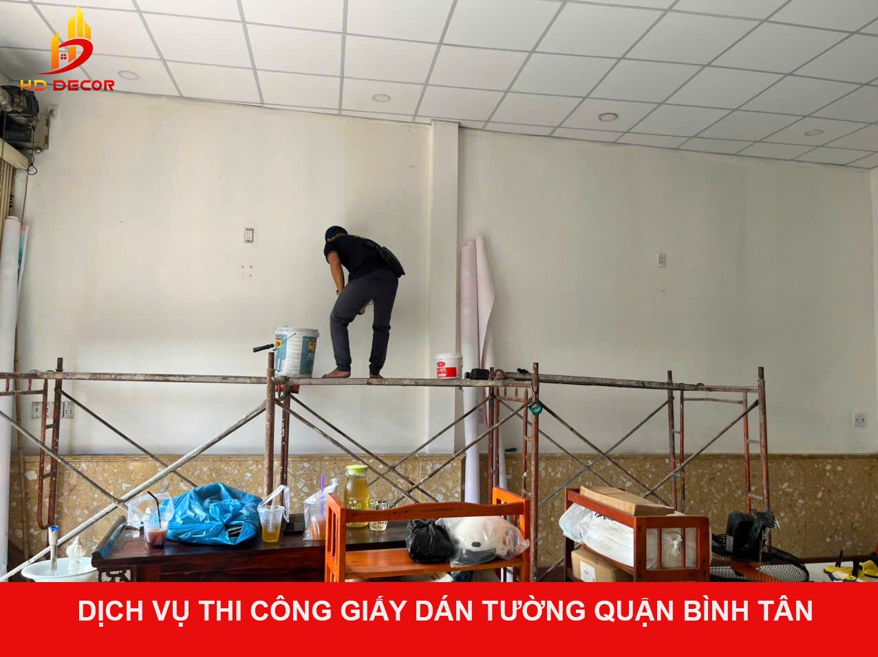 dịch vụ thi công giấy dán tường quận bình tân 