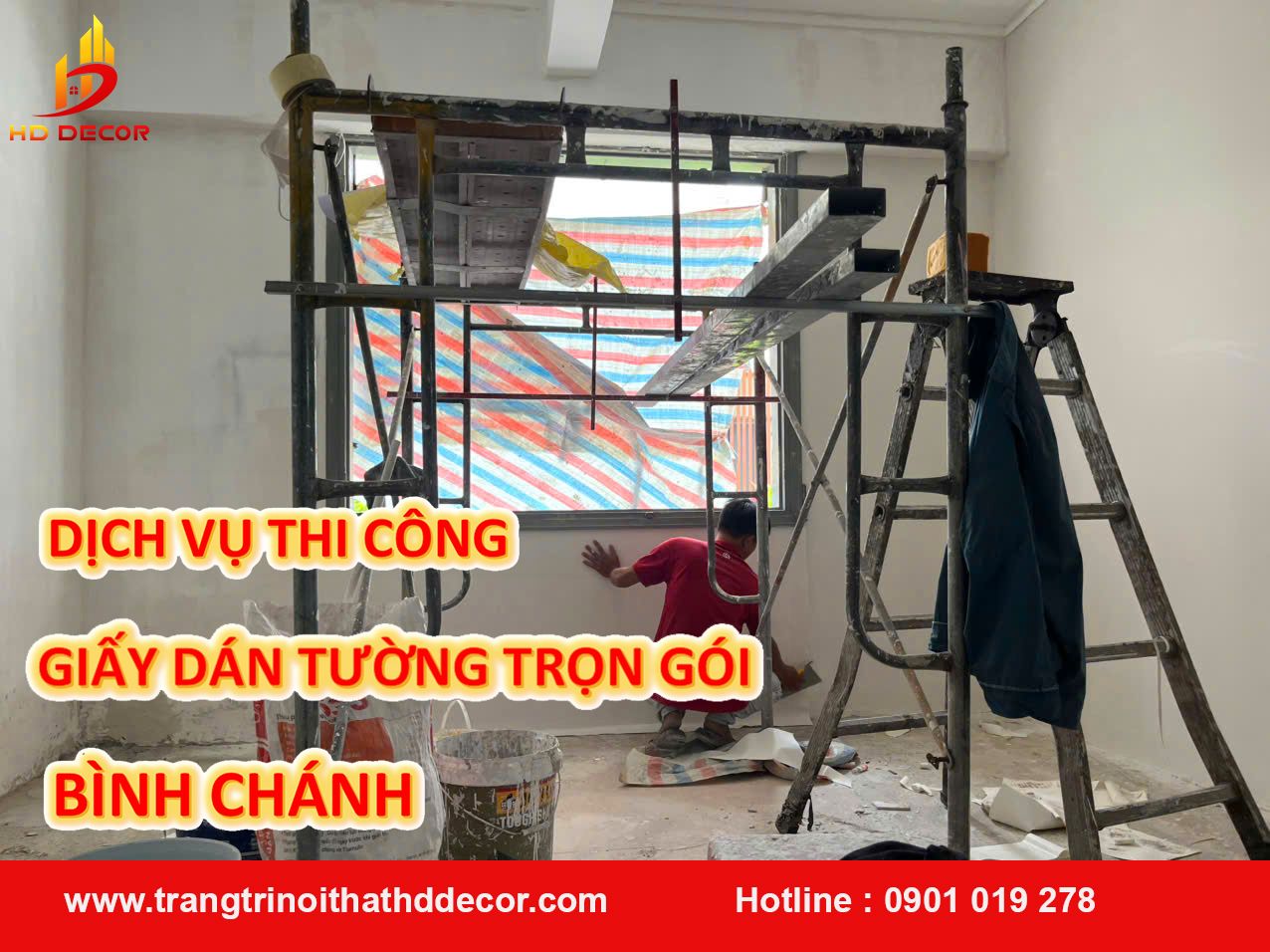 dịch vụ thi công giấy dán tường trọn gói bình chánh 