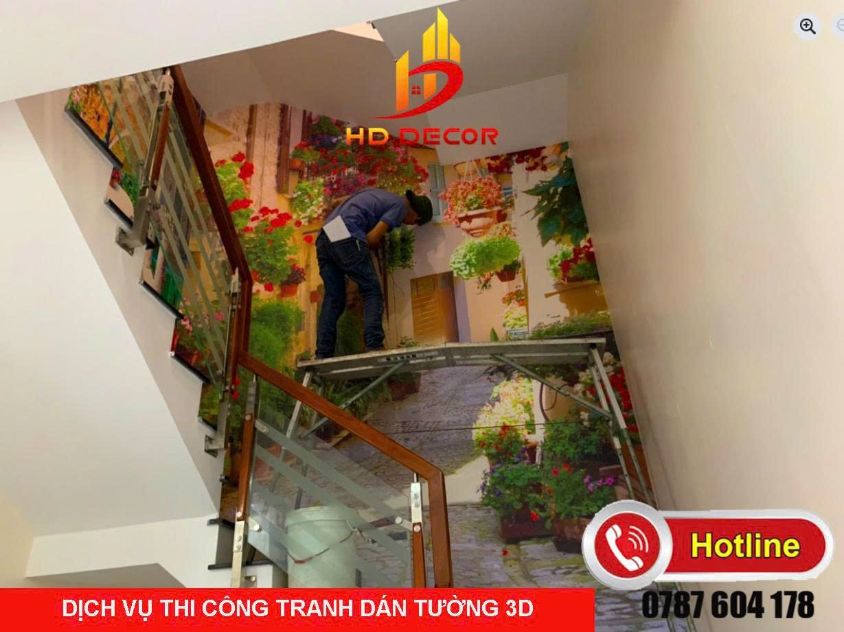 dịch vụ thi công tranh dán tường 3d -5d  8d 